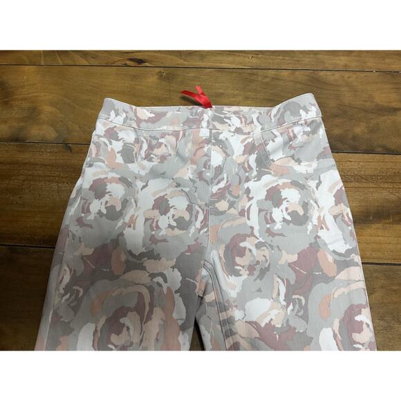 Spanx Blush Bloom Abstract Floral Jean Ish Jegging Legging Ankle Pants Medium - Picture 3 of 9